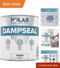 1L Polar White Matt Finish Damp Seal Paint - For Walls & Ceilings Protection