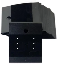 100 Pcs Earring Display Cards 1.7x 2inch Black Velvet Plastic 