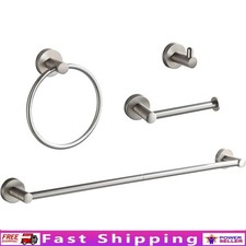 Adjustable Towel Bar Set Heavy Duty Towel Ring Toilet Paper Holder Robe Hooks US