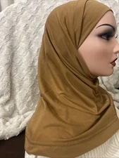 2 Pieces Scarf Light Brown  Amira Hijab Cotton New With Original Packaging