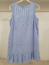 Loft Blue Sleeveless Eyelit Dress