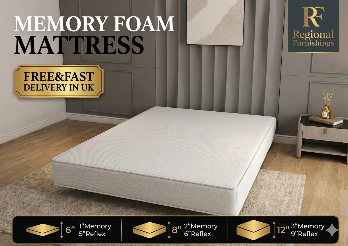 COMFY MEMORY FOAM MATTRESS ORTHOPAEDIC DOUBLE KING 3FT 4FT6 5FT |6" 8" 10" 12"
Opens in a new window
