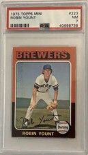 1975 Topps  #223 Mini Robin Yount ROOKIE RC PSA 7 Graded Baseball Card!. rookie card picture