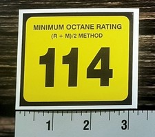 114 Octane Button Alcohol Top Fuel Premium Gasoline Sticker Decal