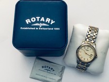 Orologio Da Polso Vintage Gents Rotary 11152 Quarzo Funzionante Con Scatola