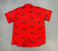 Dixxon Flannel Shirt Men Extra Large Red Graphic Print So-Cal Speed Shop Cars