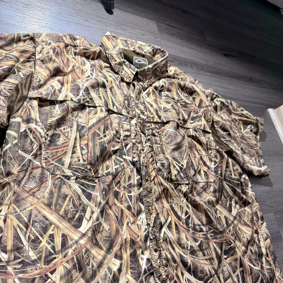 DRAKE Men's 3XL Flyweight Short Sleeve Waterfowl Mossy Oak Camo Shirt - Image 3 of 4