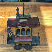 1920s TOONERVILLE TROLLEY TIN LITHOGRAPH WIND UP TOY - WORKS