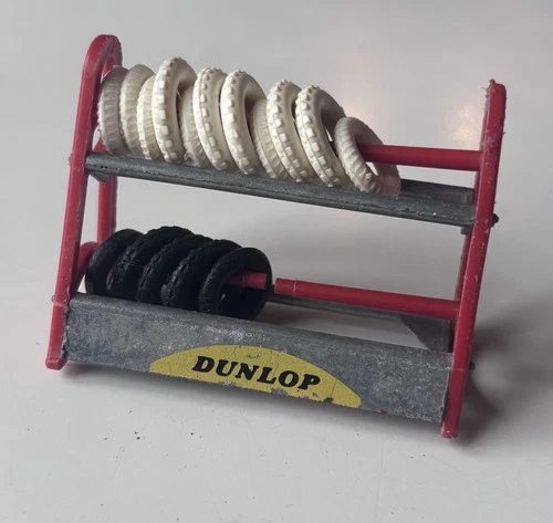 Vintage 1960s Dinky Toys No. #786 Dunlop Tyre Rack with Tyres