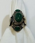 Vintage Sterling Silver Turquoise Poison Ring Size 8/ Adjustable — photo 2
