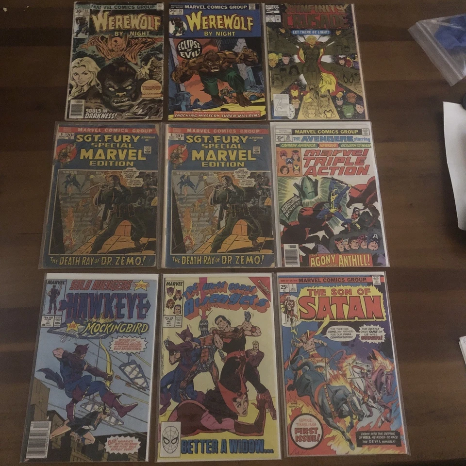 Marvel Comics Lot Of 9 Key Son Of Satan 1 Hawkeye 1 Infinity Crusade 1 Complete - Image 2 of 4