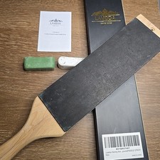 LAVODA Double-Sided Leather Honing Strop Paddle 3x15 with Polishing Compounds