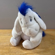Disney Store Winter White Eeyore Plush 12" Blue Scarf Mane Vtg Y2K Christmas