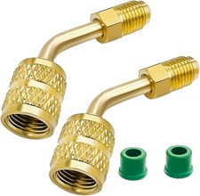 R410a Adapter Mini Split System 5/16 1/4 HVAC Quick Coupler Brass Fittings 2PK