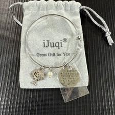 A Sister  iJuqi Silver Tone Gifts for Women Bracelet Tree Pearl Charm Graduation