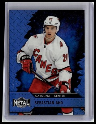 2020-21 SkyBox Metal Universe #20 Sebastian Aho Spectrum Blue