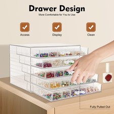 5 Layers Acrylic Transparent Nail Art Storage Box Earring Storage Box Organizer