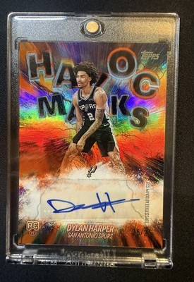 2025 Dylan Harper Topps Havoc Marks Rookie Auto Orange /25 BOOK END RC Spurs