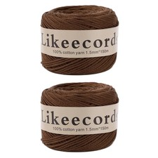 100 Cotton Macrame Cord 1.5mm x 330 Yards 300m Yarn Bag Crafts Brown DIY