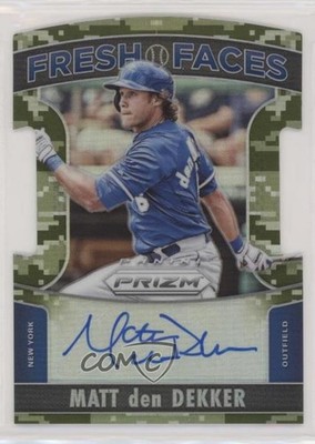 2015 Panini Prizm Fresh Faces Signatures Camo /199 Matt den Dekker #18 Auto 00ht