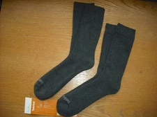 Mens NWT TIMBERLAND Boot/Crew Socks 2prs Char Gray Full Cushion Incl Cuff Sz:L