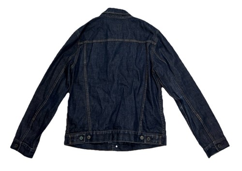 Chaqueta de mezclilla oscura Gap 1969 ribete japonés para hombre camionero talla mediana - Imagen 2 de 4