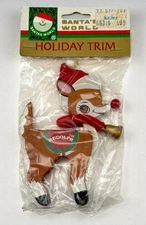 Kurt S Adler Rudolph the Red Nosed Reindeer Christmas Ornament Santas World Vtg