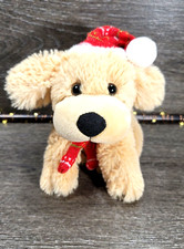 Brown Puppy Dog Plush Stuffed Animal With Winter Hat Scarf