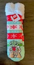 Star Wars The Mandalorian Women's Holiday Slipper Socks-Shoe Size 4-10/New