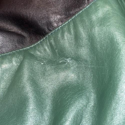 CKX INTERNATIONAL Genuine Leather Snowmobile Jacket Black, Purple, Green 80s Lrg - Picture 10 of 14