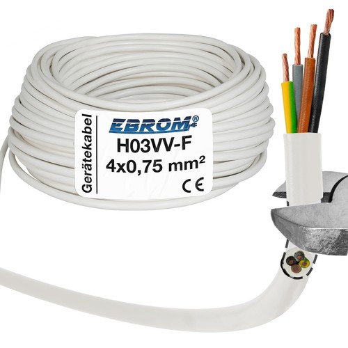 EBROM Kunststoff Schlauchleitung RUND, LED Kabel, Stromkabel, Leitung - Photo 2/6