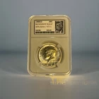 1968-D / KENNEDY HALF / 6711 - JFK 50C [KEEPSAKE SLAB] (40% SILVER) BU/MS+ UNC