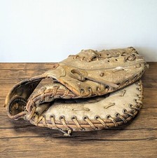 Vintage - R Logo Baseball Glove, Professional Autograph, Genuine Leather Nylon