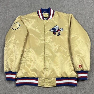Starter Philadelphia 76ers Gold Satin Bomber Jacket Men XL NBA