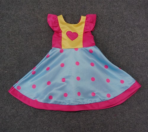 Princess Polka Dots Ruffled Flutter Sleeves Costume Dress for Girls 2-10 Years - 第 7/7 張圖片