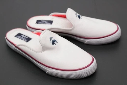 Sperry Topsider x Brooks Brothers Slip On Canvas Loafer Mens 7.5 White Red Blue