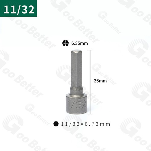 Power Nut Driver Bits Socket Impact Drill Bit Metric & Imperial 1/4" Hex Shank - Picture 33 of 36