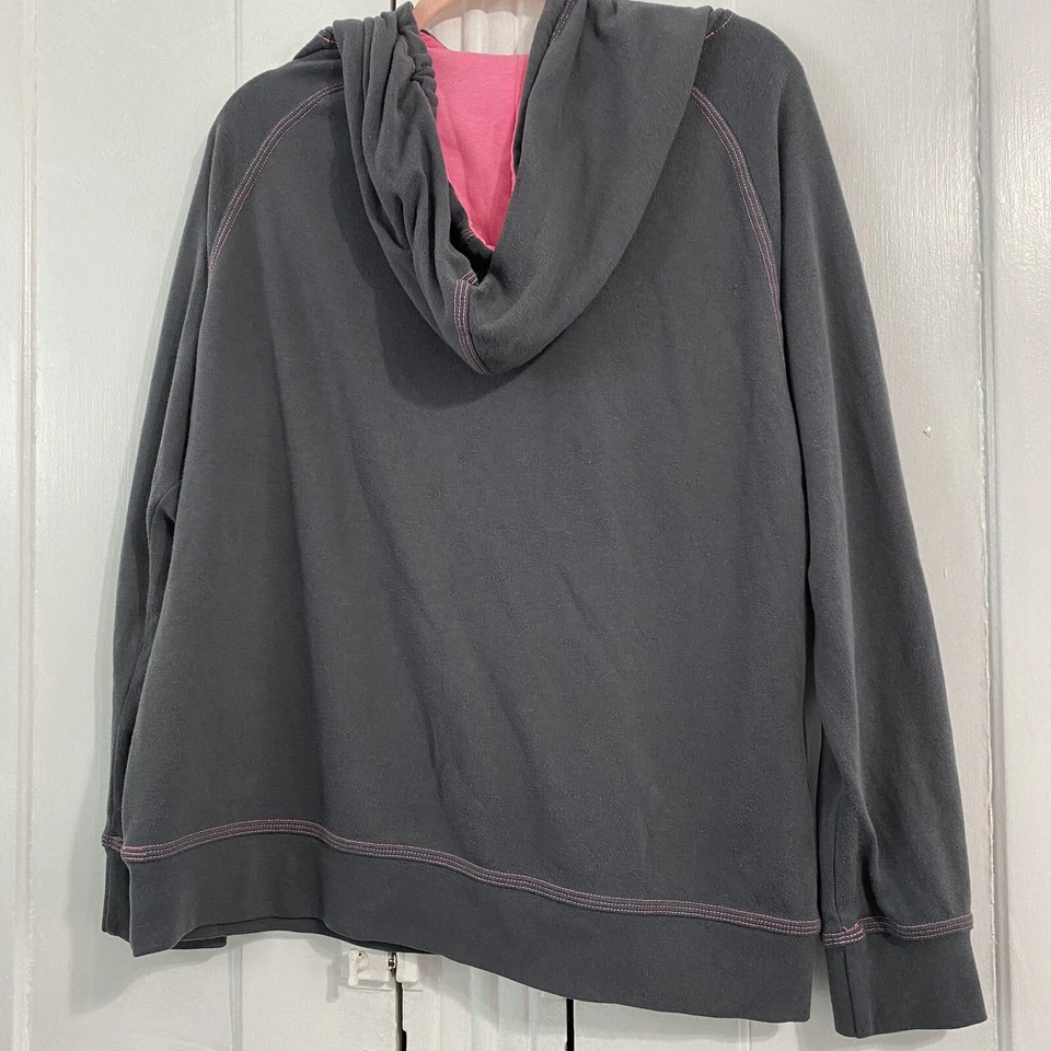 Sudadera con Capucha J America Para Mujer De Colección Ohio State Talla Grande Rosa Y Gris Y2K Foto 4 de 4