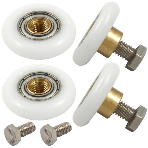 4 Pcs 27mm Dia Shower Door Wheels Rollers Runners with Box for The Bathroom G...