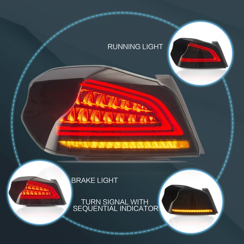 2Pairs LED Headlights+Smoked Tail Lights For 2015-2021 Subaru WRX 2015-2017 STI - Picture 12 of 19