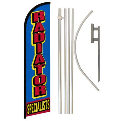 Radiator Specialists Windless Banner Swooper Advertising Flag Pole Kit Mechanic