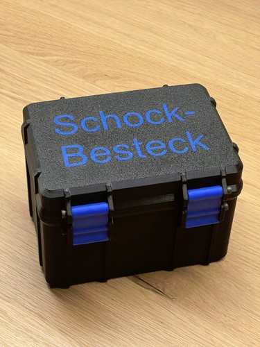Schockbesteck mit Box + Würfel + Becher - Knobelbesteck Schocken Knobeln - Bild 2 von 24