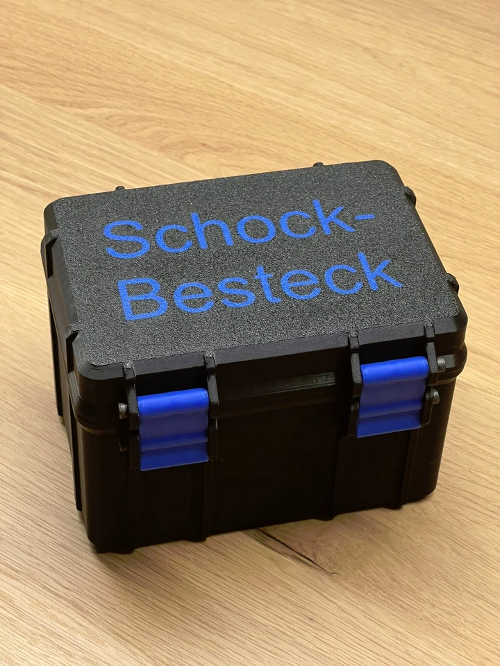 Schockbesteck mit Box + Würfel + Becher - Knobelbesteck Schocken Knobeln - Bild 2 von 4