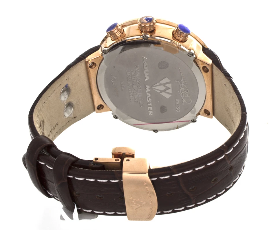 Reloj Aqua Master W#AQ1 El Russo esfera tono rosa correa cuero marrón Foto 3 de 3