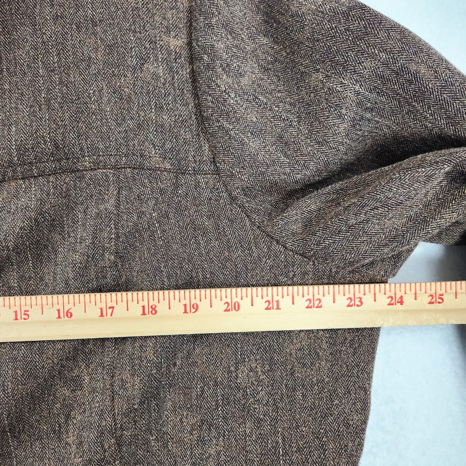 Chaqueta Coldwater Creek para mujer 18 marrón metálico espiga frente a presión informal Foto 4 de 4