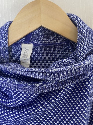 Ivivva Lululemon Girls Size 12 Feeling Toast Wrap Sweater Blue Athleisure Cotton - Picture 4 of 10