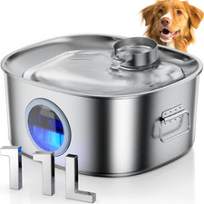 Dog Water Fountain Stainless Steel, 11L/2.8Gal Large Pet Water Fountain for Larg