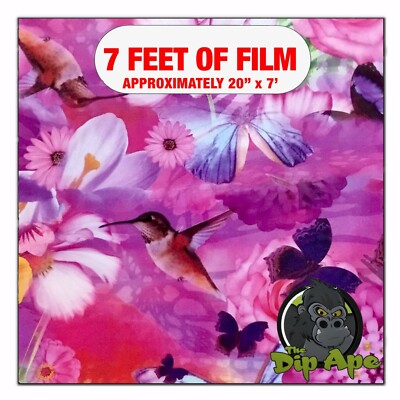 Hydrographic film Hummingbirds Flowers hydro dipping 7' x 20'' hydro dip