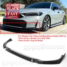 For Honda Civic Sedan Hatch 2025-Up Yofer Glossy Black Front Bumper Lip Splitter