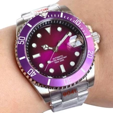 New Tandorio 40mm Misty Purple Diver Sapphire Glass 10ATM Lume NH35 Men Watches